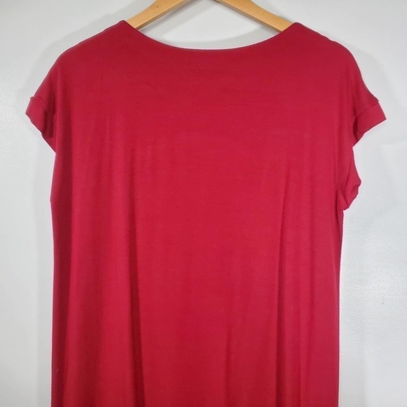 Eileen Fisher Extended Shoulder Cowl Neck Shift Dress Burgundy Size XS - Picture 5 of 9